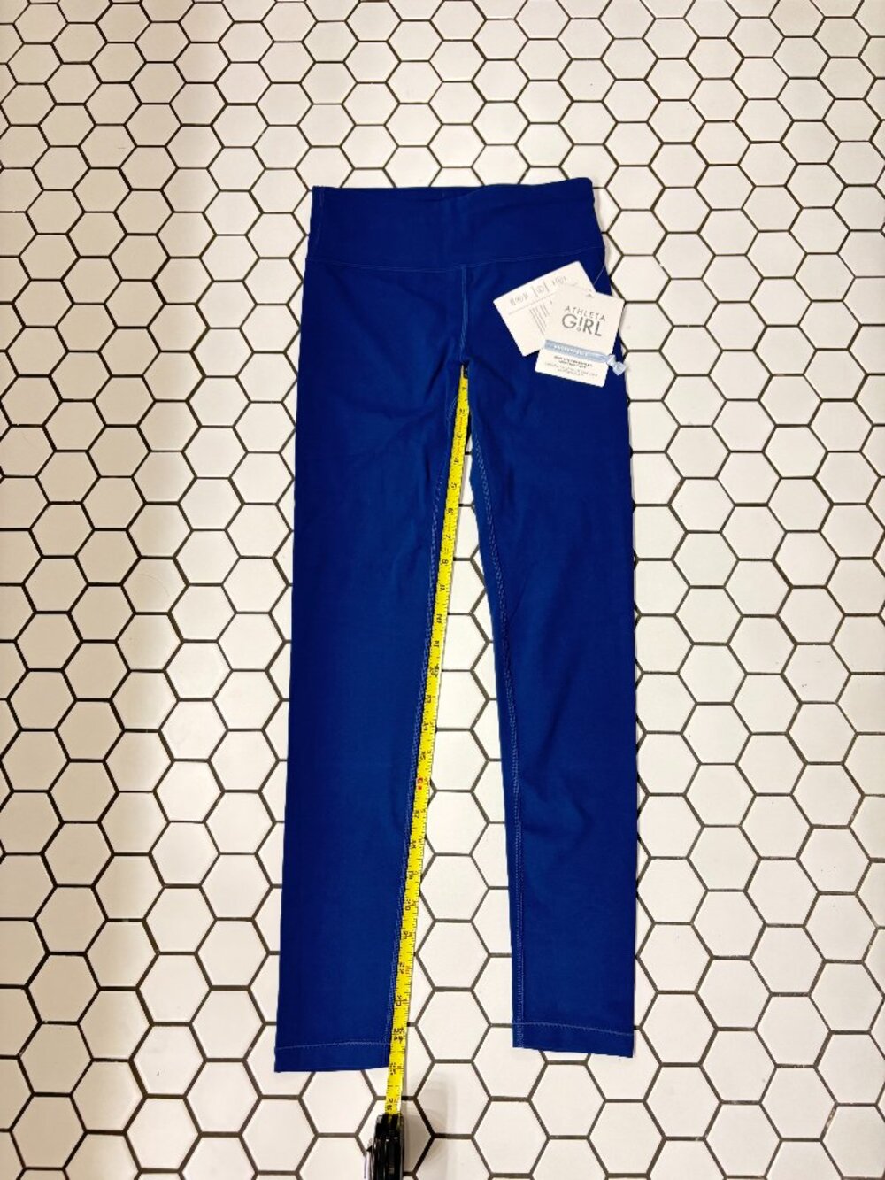 NWT Athleta Girl High Rise Powervita Chit Chat Tight Blue L